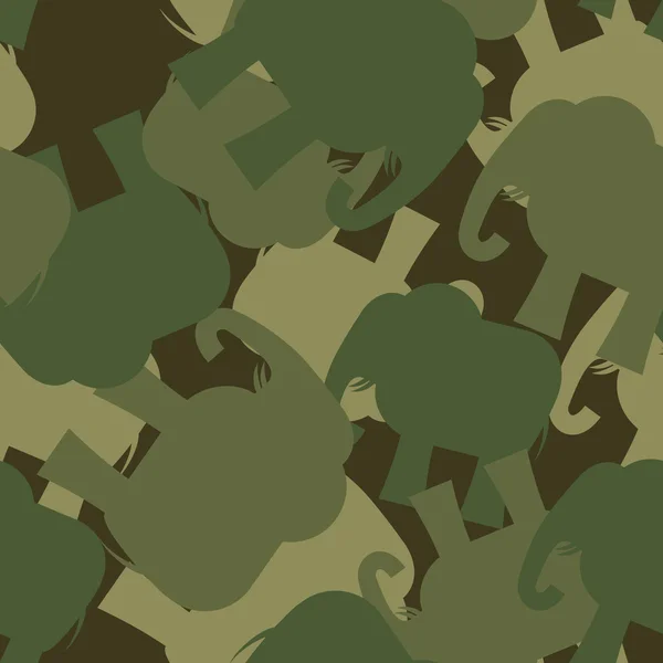 Elefante patrón del ejército. Fondo de camuflaje de elefante verde. Milita. — Vector de stock