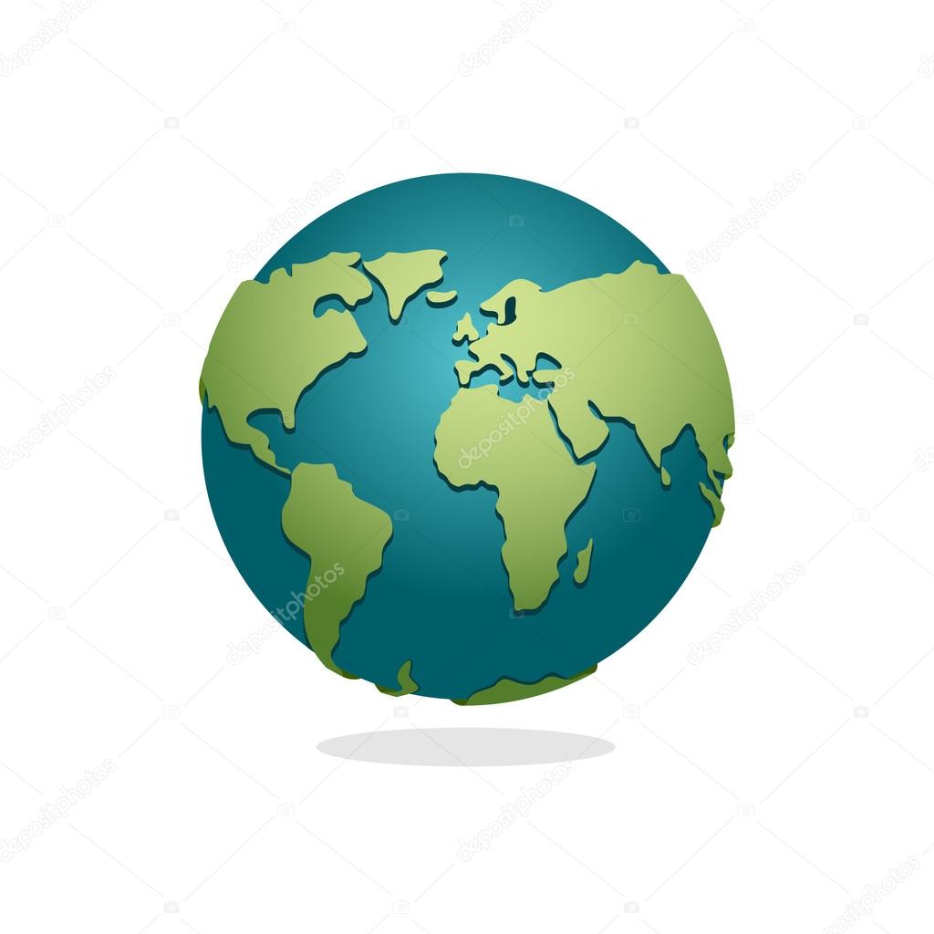 Earth Planet. Sign of globe. Space Earth on white background. Wo