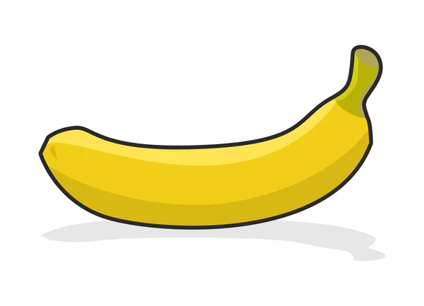 Sárga érett banán, fehér háttér. Trópusi gyümölcs. — Stock Vector