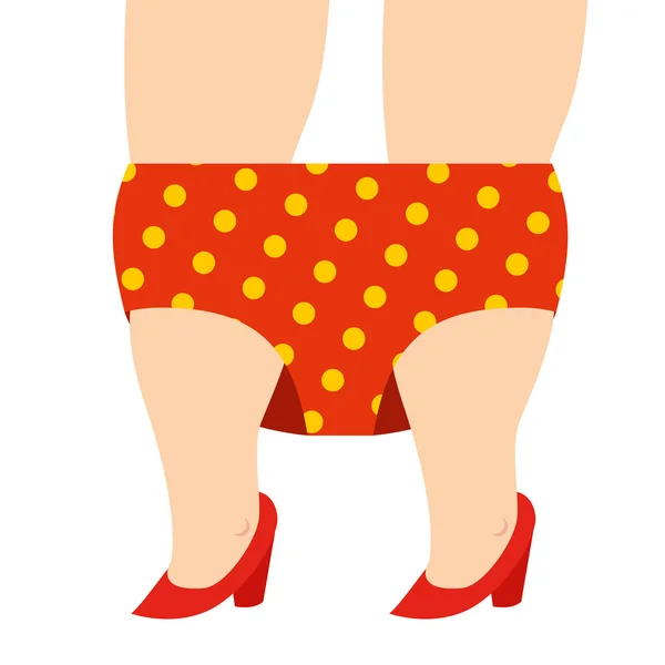 Les jambes et les culottes des femmes. Jambes épaisses grosse femme. Enlève ta culotte. . — Image vectorielle