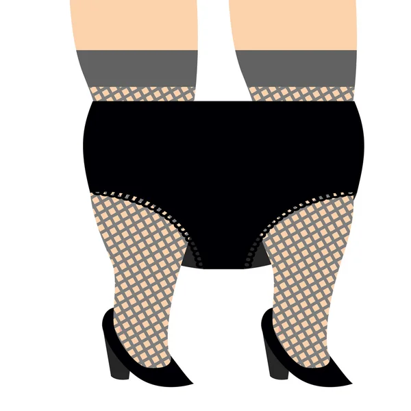 Hooker verwijderen slipjes. Hoer en ondergoed. Grote Black Lace panti — Stockvector