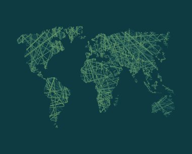 Map of World network Continents of planet Earth. Business concep