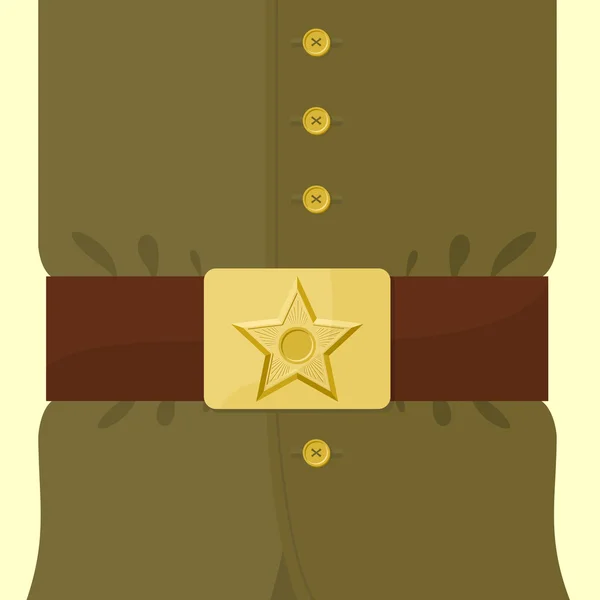 Soldaten Retro-Kleidung. Riemen und Schnalle mit Stern. Jahrgangsmilch — Stockvektor