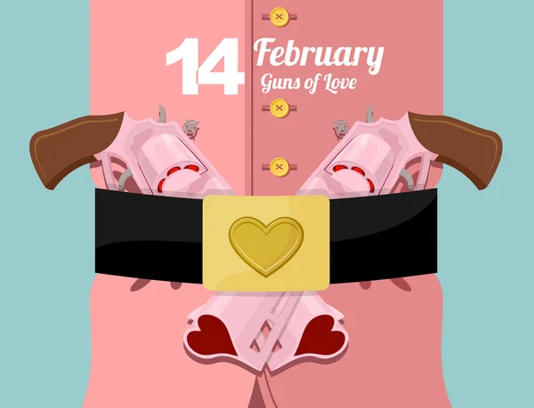 14. Februar. Valentinstag. Militärkleidung und ein Riemen mit — Stockvektor