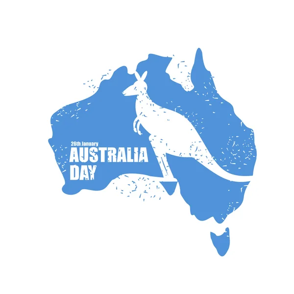 Australia day. National Patriotic holiday in Australia. Map of c — Stockvector