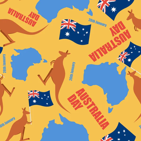 День Австралии бесшовный шаблон. Орнамент к национальному дню Ауса — стоковый вектор