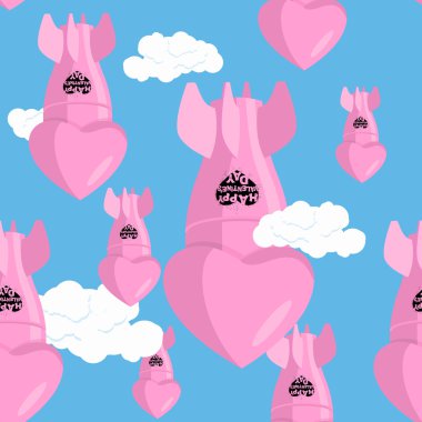ballistic missile bomb love. Aerial bombardment of love. Heart b