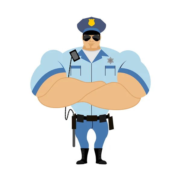 Офицер полиции Человек в форме полицейского. Полицейский в бодибилде — стоковый вектор