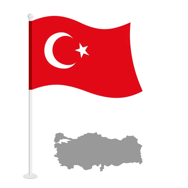 Bandeira da Turquia. Bandeira nacional vermelha do país. Estado turco patrio — Vetor de Stock