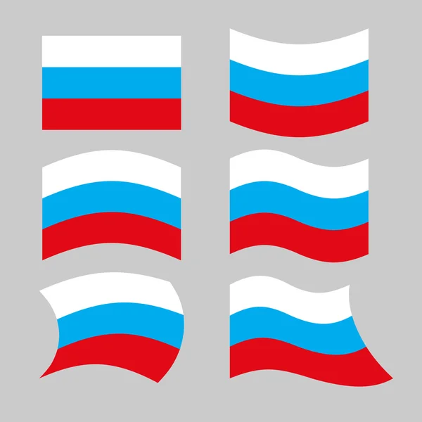 Bandera Rusia. Conjunto de banderas de la Federación Rusa en varias formas — Archivo Imágenes Vectoriales