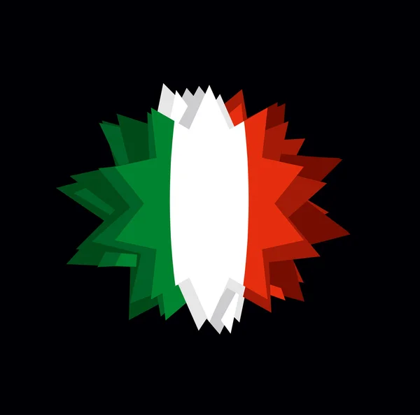 Bandera Italy Estrella puntiaguda. Bandera abstracta del Estado italiano. Barb en — Vector de stock