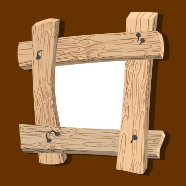 Frame is made of wood. Wooden boards and old nails. Vintage home