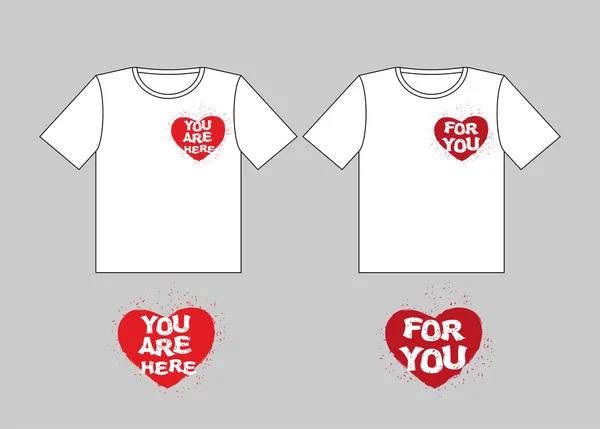 Per il tuo cuore. Sei qui-nel-cuore. Logo per t-shirt. Firma — Vettoriale Stock