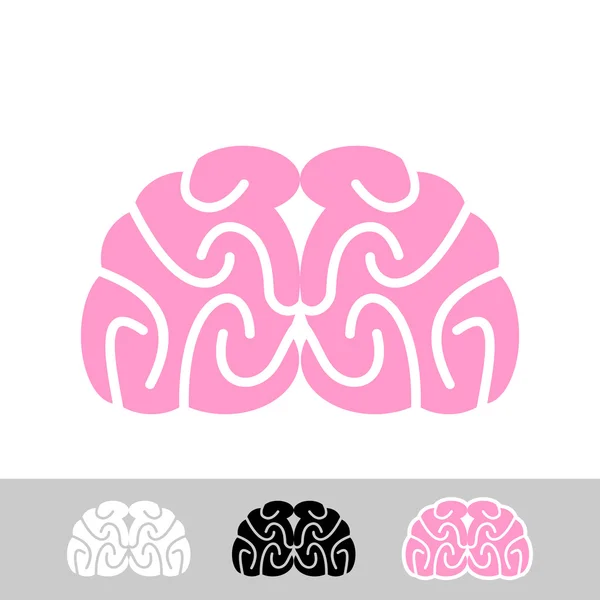 Cerveau. Icône cérébrale plate. Le cerveau humain. Organe principal du nerf central — Image vectorielle