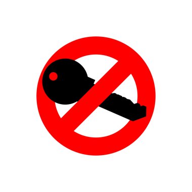 Stop key. It is forbidden to use key from door. Ban for flat key