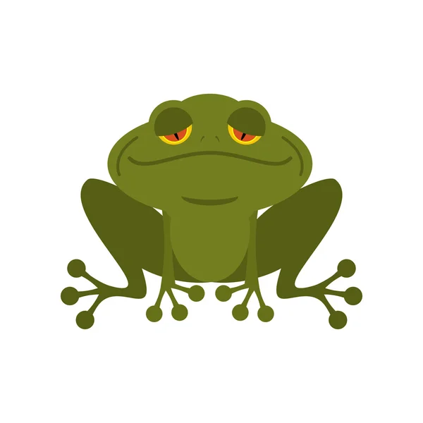 Frosch. grüne Schwermut-Kröte. süßes Süßwasser mit traurigen Augen. mars — Stockvektor