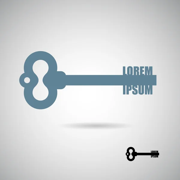 Old key logo. Logo for real estate or construction company. Turn