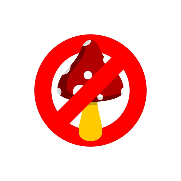 Schluss mit Pilz. Zeichen verboten für psychotrope Pilze. Verbot f — Stockvektor