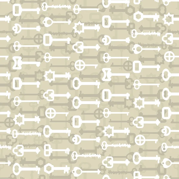 Key to lock seamless pattern. Vintage door key background. Retro — Stock Vector