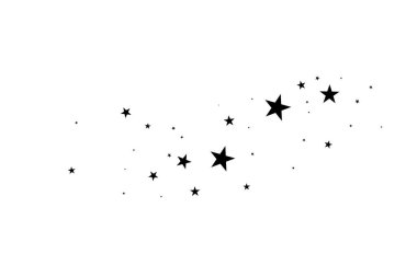 Stars on a white background. Black star shooting with an elegant star.Meteoroid, comet, asteroid, stars. clipart