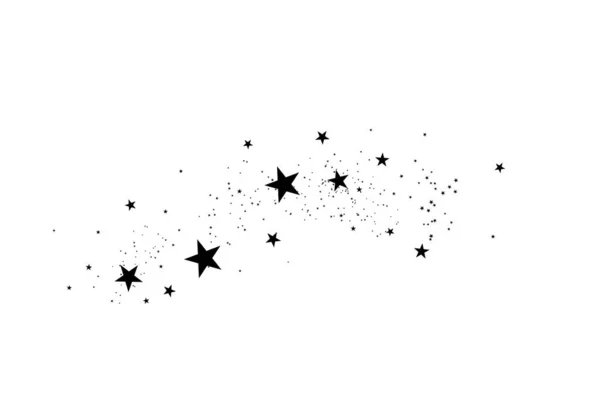 Estrelas Sobre Fundo Branco Estrela Negra Atirando Com Uma Estrela —  Vetores de Stock