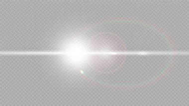 Şeffaf güneş ışığı vektörü. Özel lens ışık efekti.. 
