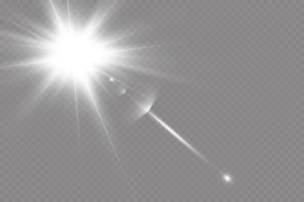 Vektor Transparent Solljus Speciell Lins Bländning Ljuseffekt — Stock vektor
