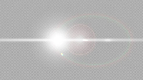 Vektor Transparent Solljus Speciell Lins Bländning Ljuseffekt — Stock vektor