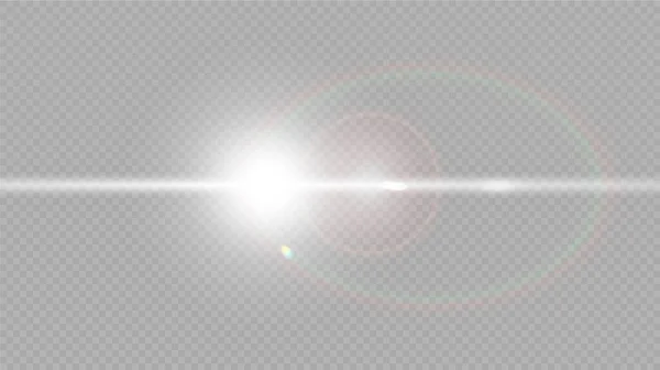 Vecteur Transparent Lumière Soleil Lentille Spéciale Effet Lumière Torche — Image vectorielle