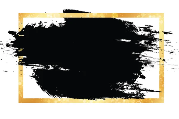 Золотая Рамка Эффектами Света Сияющее Прямоугольное Знамя Изолированный Черном Прозрачном — стоковый вектор