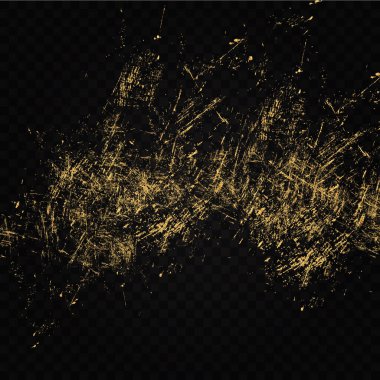 Vektör İllüstrasyonu. Altın parıltılı doku arka planı. Fırça darbesi tasarım elementi. Grunge altın arkaplan