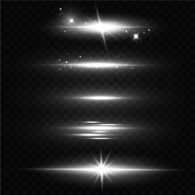 Şeffaf bir arkaplanda yanıp sönen ışıklar ve parıltılar. Parlak altın yanıp sönüyor. Soyut altın ışıklar parlak ışık huzmelerini izole etti. Parlak çizgiler