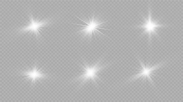 光的效果 光在透明的背景下爆炸 灿烂的阳光 — 图库矢量图片