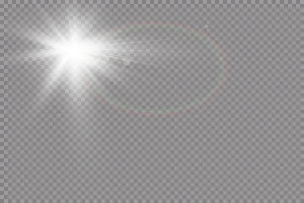 Vector Transparentes Sonnenlicht Spezielle Linse Flare Lichteffekt — Stockvektor