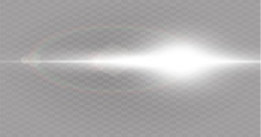 Şeffaf güneş ışığı vektörü. Özel lens ışık efekti..