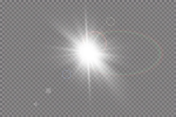 Şeffaf Güneş Işığı Vektörü Özel Lens Işık Efekti — Stok Vektör