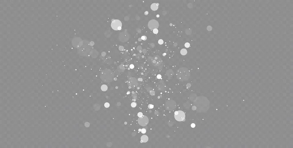 Fallender Schnee Auf Gray Vector Weihnachtswetter Hintergrund Leuchten Lichteffekt Vektorillustration — Stockvektor