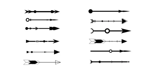 Setas Tribais Sobre Fundo Branco Azteca Elementos Boho Retro Arrow — Vetor de Stock