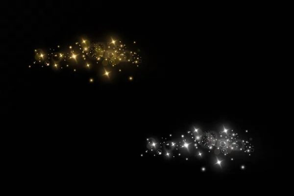 Vánoční Světelný Efekt Prachové Jiskry Zlaté Hvězdy Září Speciálním Světlem — Stockový vektor
