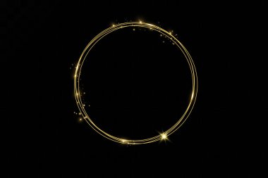 Altın yüzük. Vektör lüks çerçevesi. Noel süsü..