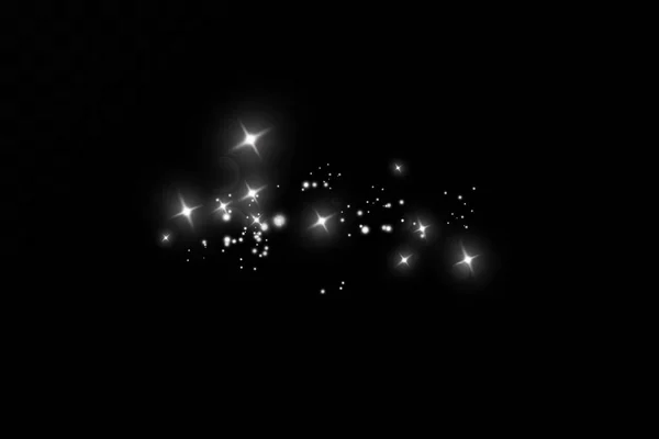 尘埃落定 星星星点点 光彩夺目 圣诞灯光效果闪烁的魔法尘埃 矢量在透明的背景上闪耀 — 图库矢量图片