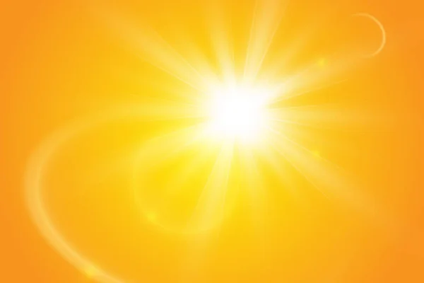 Warme Sonne Auf Gelbem Hintergrund Leto Bliki Sonnenstrahlen — Stockvektor