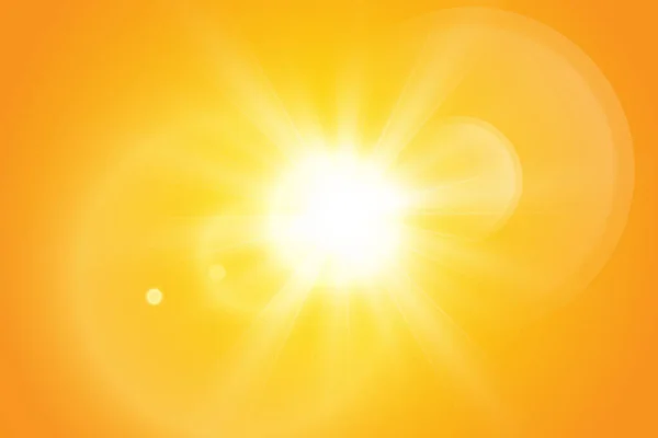 Warm Sun Yellow Background Leto Bliki Solar Rays — Stock Vector