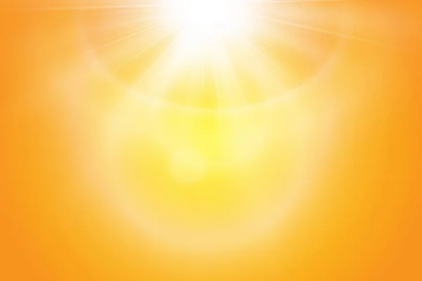 Sol Quente Sobre Fundo Amarelo Leto Bliki Raios Solares — Vetor de Stock