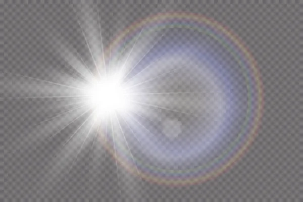 Vector Transparentes Sonnenlicht Spezielle Linse Flare Lichteffekt — Stockvektor