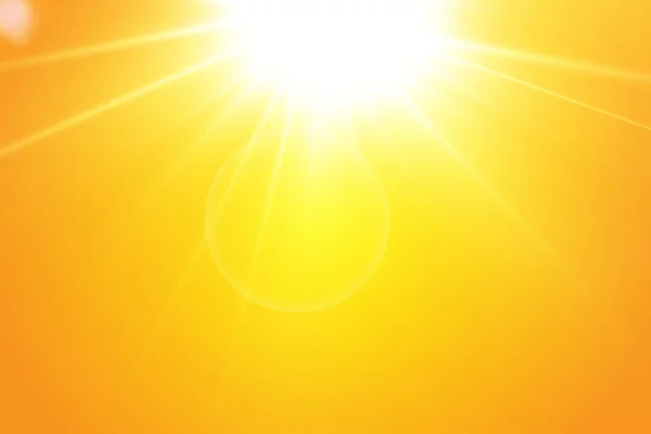 Warm Sun Yellow Background Leto Bliki Solar Rays — Stock Vector