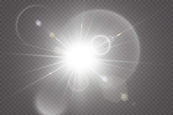 Vector Transparant Zonlicht Speciale Lens Flare Licht Effect — Stockvector