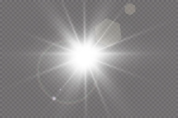 Wektor Przezroczyste Światło Słoneczne Specjalny Efekt Świetlny Obiektywu — Wektor stockowy