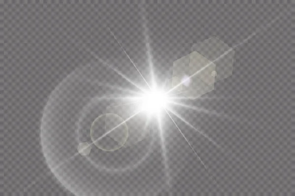 Efecto Luz Destello Lente Especial Luz Solar Transparente Vectorial — Archivo Imágenes Vectoriales