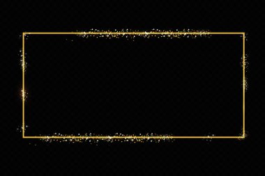 Alevli kıvılcımlı altın çerçeve. Işık efektli altın çerçeve. Parlak bayrak.